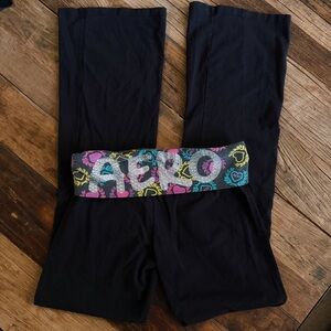 Aeropostale Fold Over Bootcut Leggings